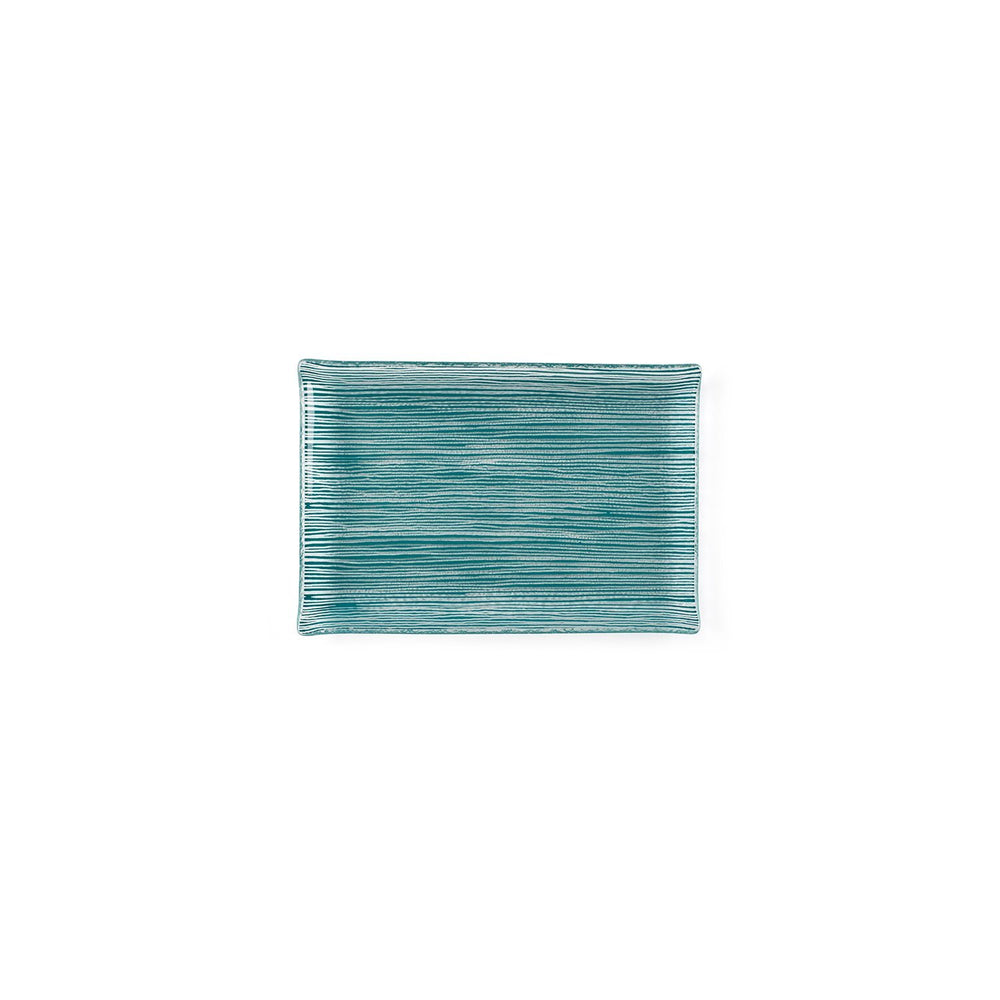 Turgla Fusion Glass 8.5" x 5.75" Rectangular Blue Glass Plate