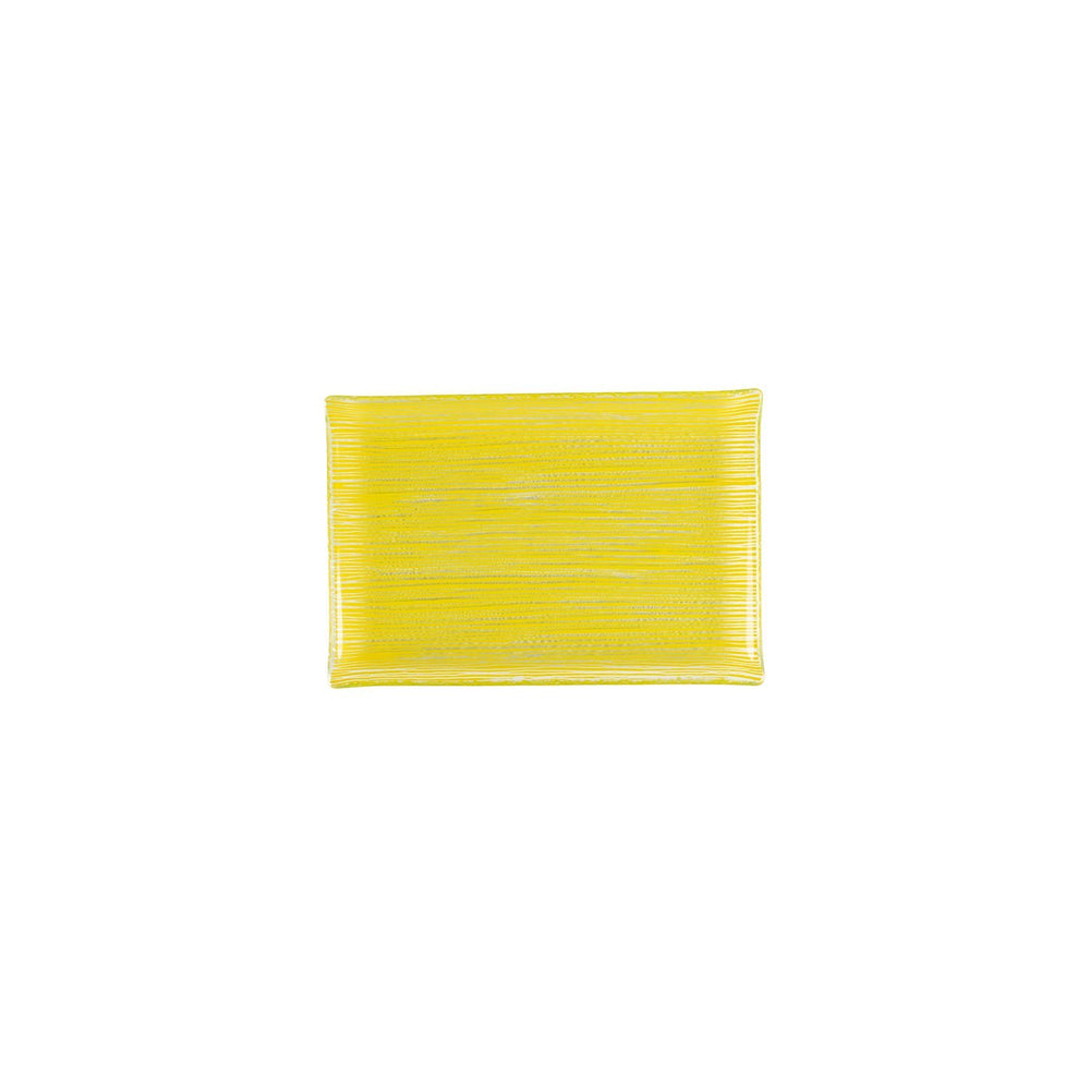 Turgla Fusion Glass 8.5" x 5.75" Rectangular Yellow Glass Plate