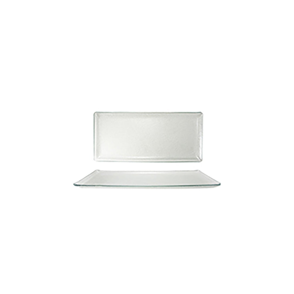 Turgla Fusion Glass 18" x 8" x h:1" Rectangular Clear Glass Platter