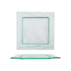 Turgla Fusion Glass 8.75" x 8.75" Square Clear Glass Plate