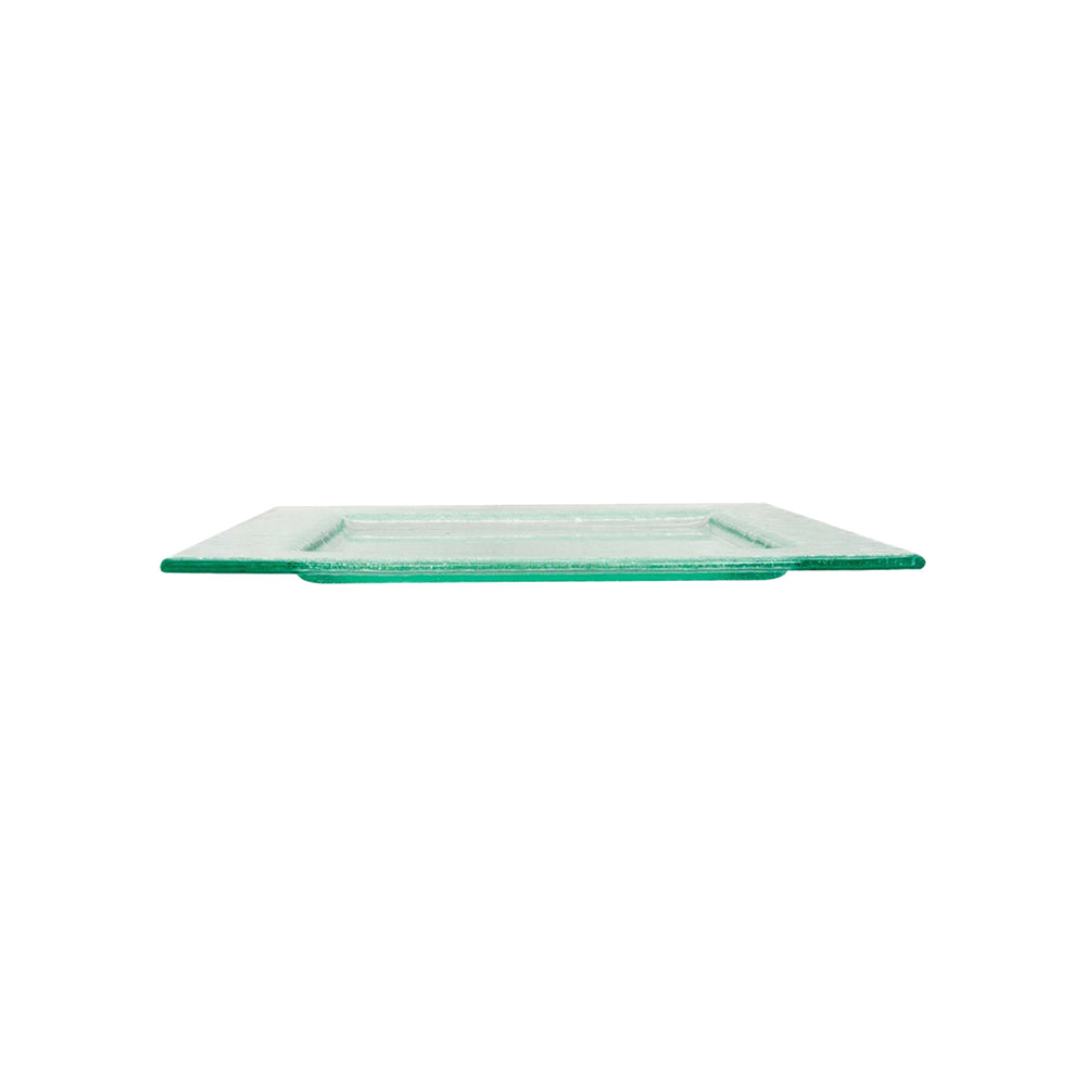 Turgla Fusion Glass 8.75" x 8.75" Square Clear Glass Plate