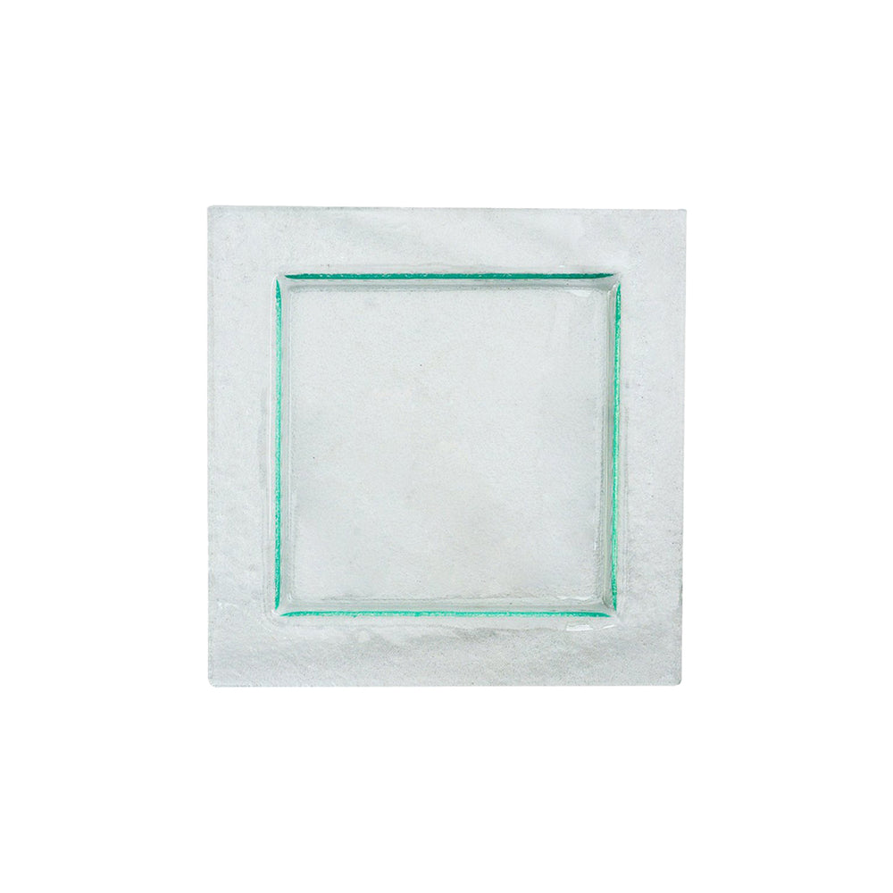 Turgla Fusion Glass 8.75" x 8.75" Square Clear Glass Plate