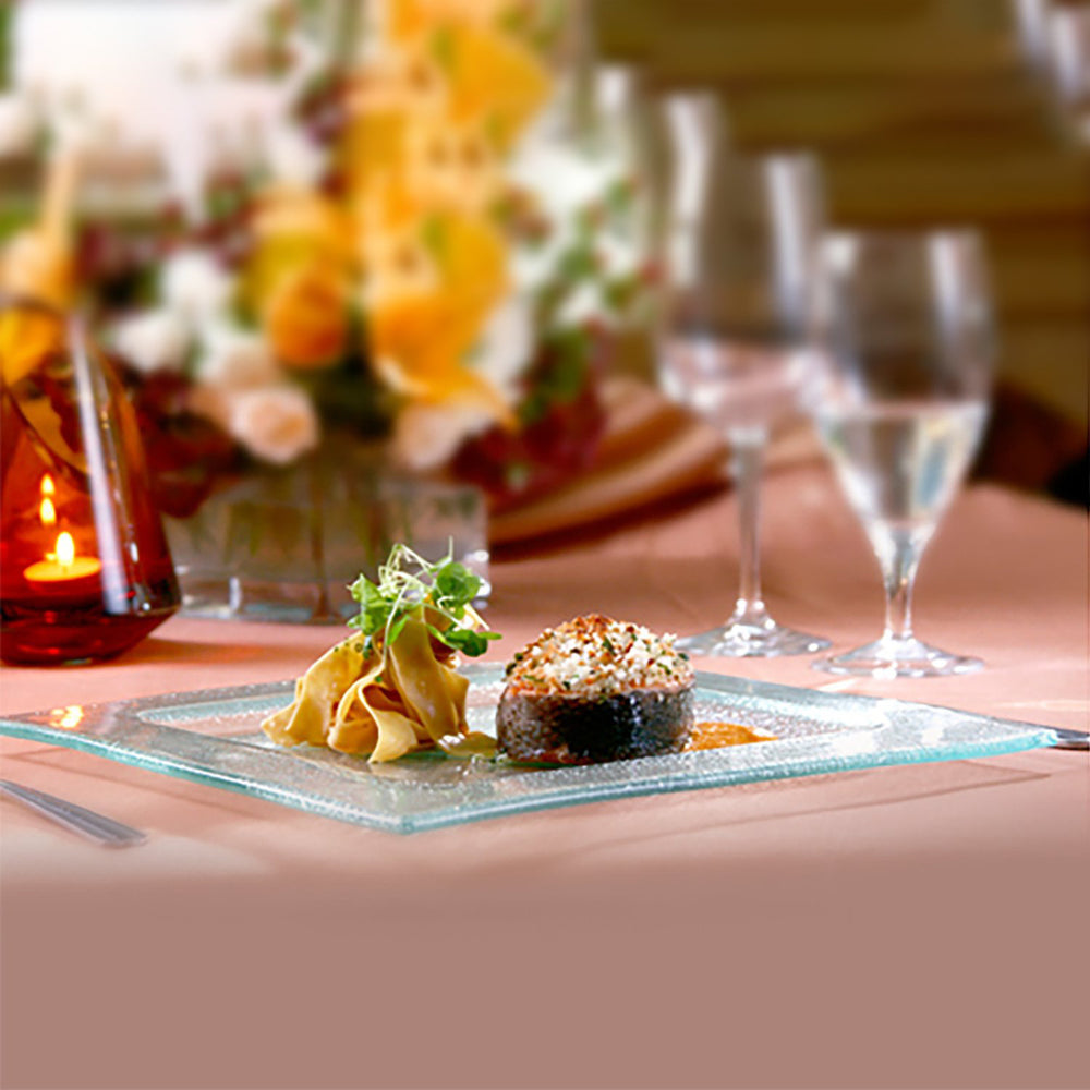 Turgla Fusion Glass 11.75" x 11.75" Square Clear Glass Plate