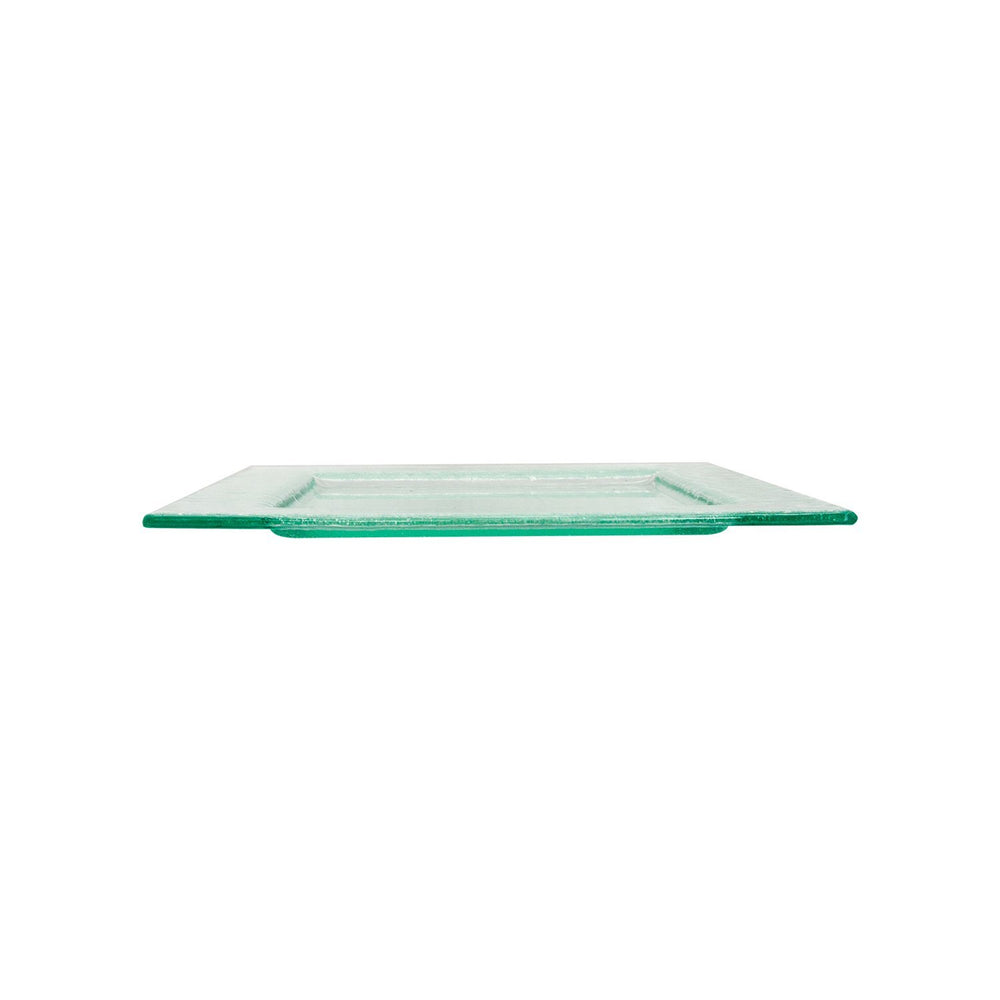 Turgla Fusion Glass 17.75" x 17.75" x h:0.5" Square Clear Glass Platter