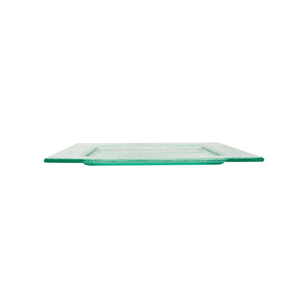 Turgla Fusion Glass 17.75" x 17.75" x h:0.5" Square Clear Glass Platter