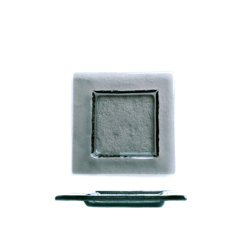 Turgla Fusion Glass 6" x 6" Square Charcoal Glass Plate