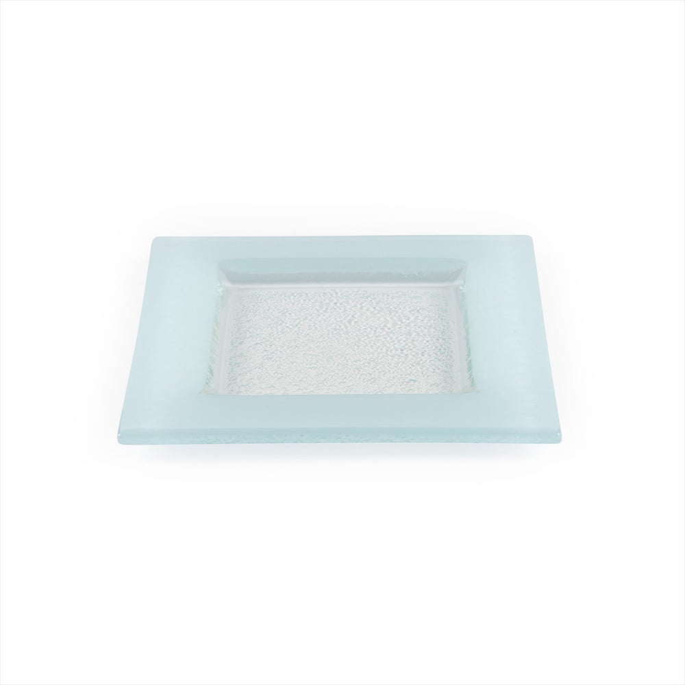Turgla Fusion Glass 6" x 6" Square Blue Glass Plate