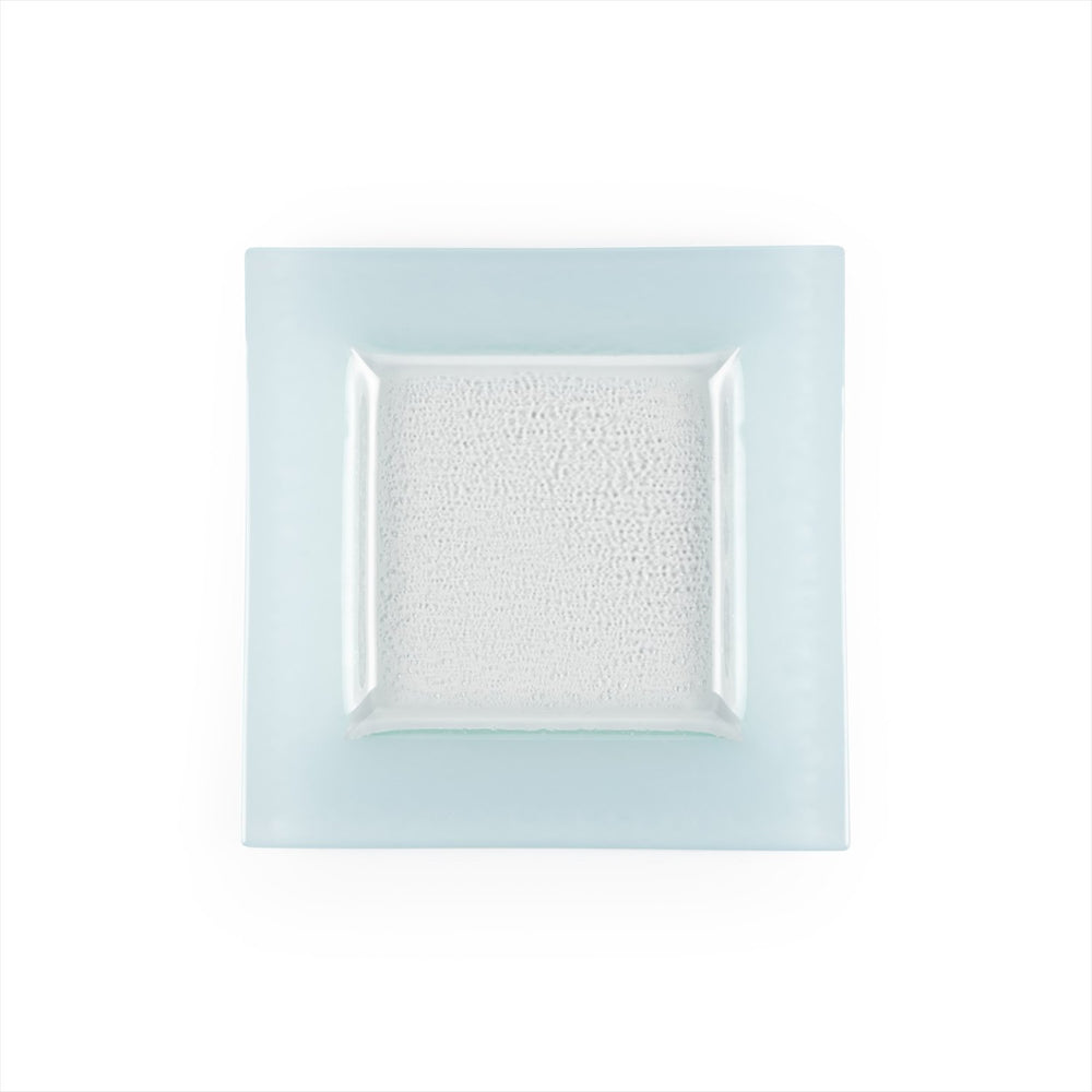Turgla Fusion Glass 6" x 6" Square Blue Glass Plate