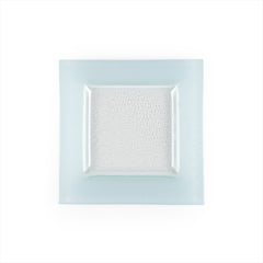 Turgla Fusion Glass 6" x 6" Square Blue Glass Plate