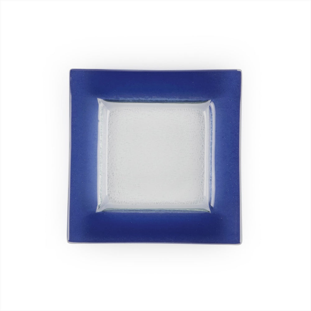 Turgla Fusion Glass 6" x 6" Square Blue Glass Plate