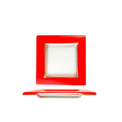 Turgla Fusion Glass 6" x 6" Square Red Glass Plate