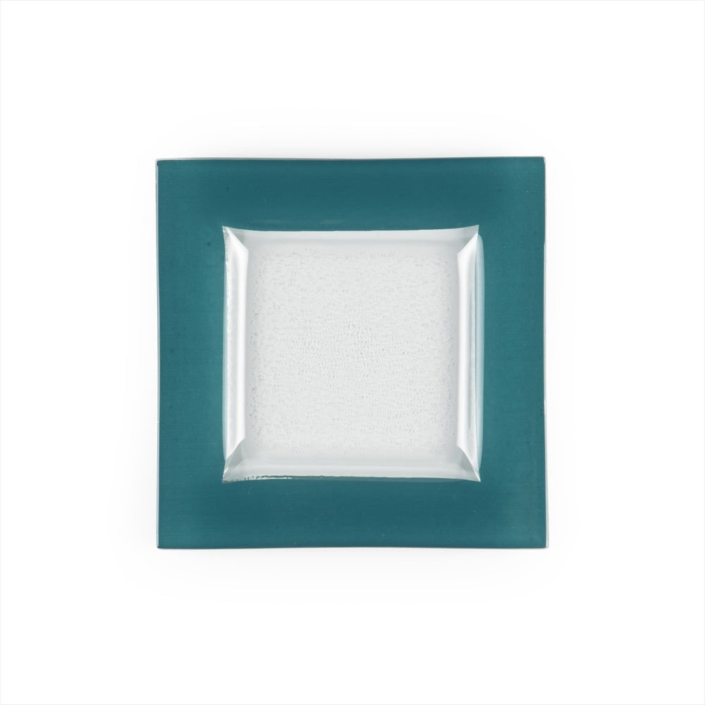 Turgla Fusion Glass 6" x 6" Square Blue Glass Plate