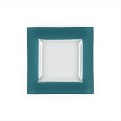 Turgla Fusion Glass 6" x 6" Square Blue Glass Plate