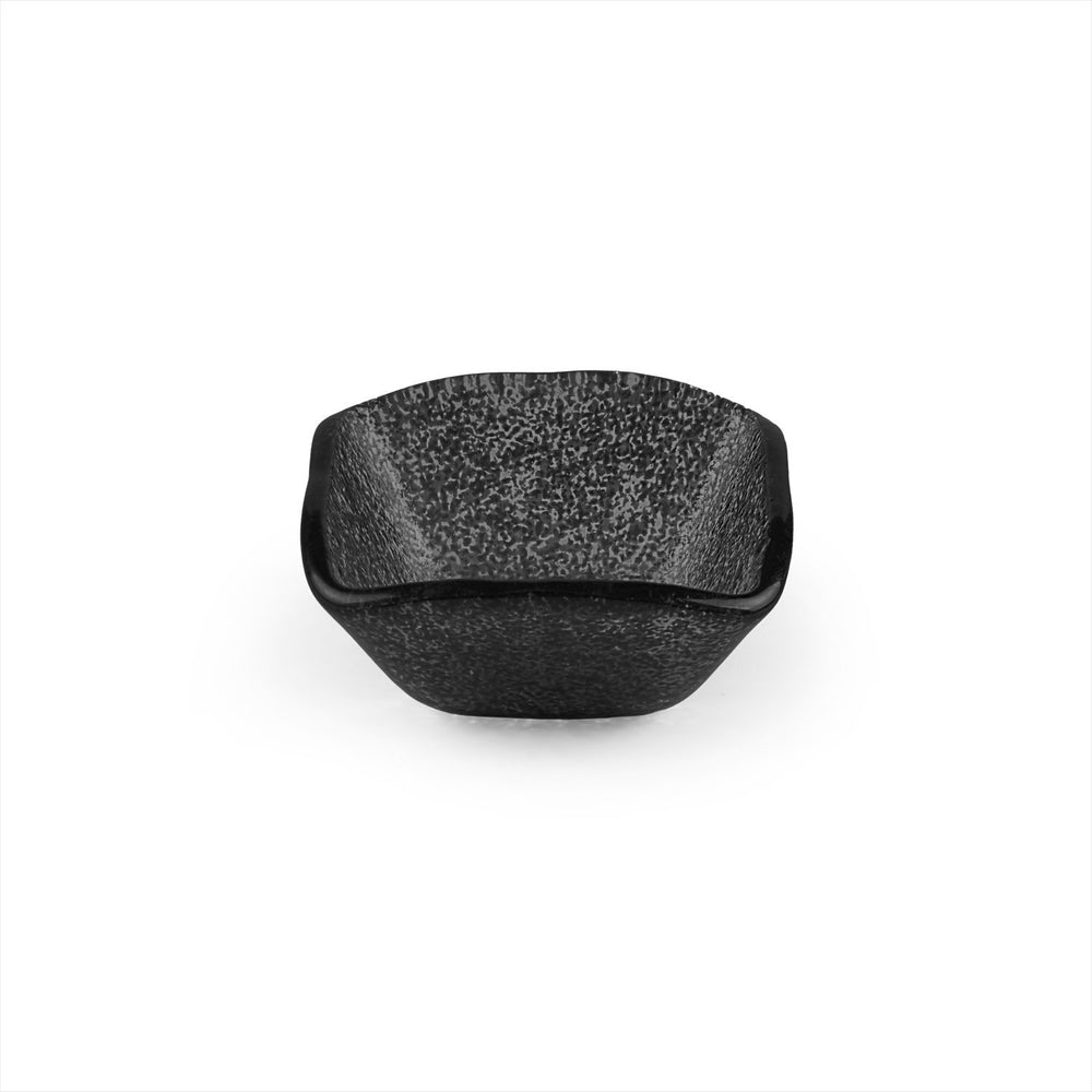 Turgla Fusion Glass 2.25" x 2.25" x h:1.5" 2 oz. Square Black Glass Ramekin