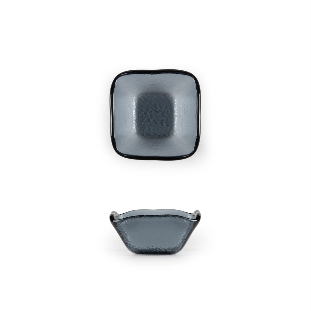Turgla Fusion Glass 2.25" x 2.25" x h:1.5" 2 oz. Square Charcoal Glass Ramekin