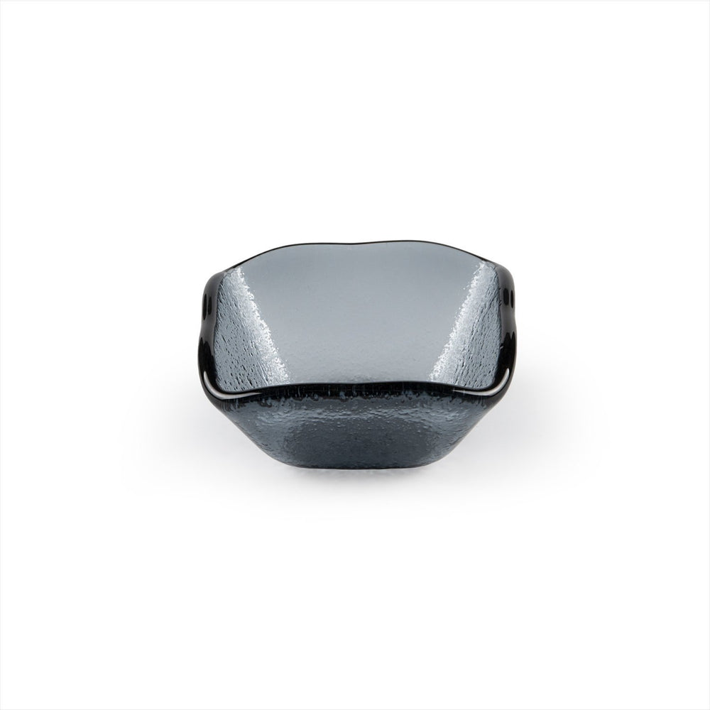 Turgla Fusion Glass 2.25" x 2.25" x h:1.5" 2 oz. Square Charcoal Glass Ramekin