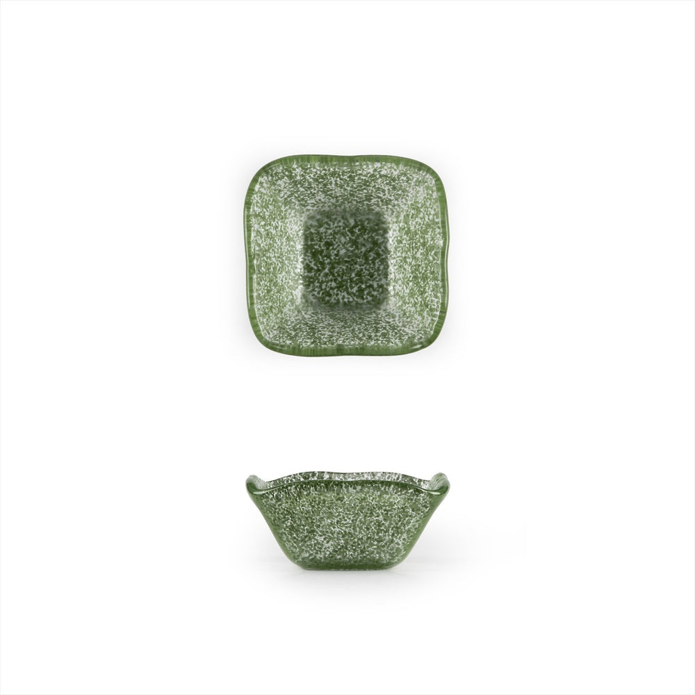 Turgla Fusion Glass 2.25" x 2.25" x h:1.5" 2 oz. Square Green Glass Ramekin