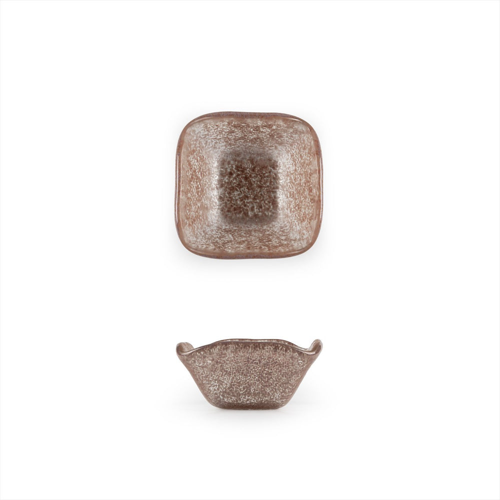 Turgla Fusion Glass 2.25" x 2.25" x h:1.5" 2 oz. Square Pink Purple Glass Ramekin