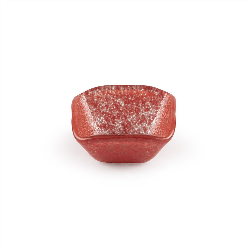 Turgla Fusion Glass 2.25" x 2.25" x h:1.5" 2 oz. Square Red Glass Ramekin