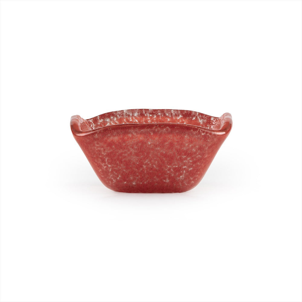 Turgla Fusion Glass 2.25" x 2.25" x h:1.5" 2 oz. Square Red Glass Ramekin