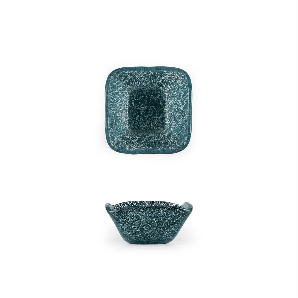 Turgla Fusion Glass 2.25" x 2.25" x h:1.5" 2 oz. Square Blue Glass Ramekin
