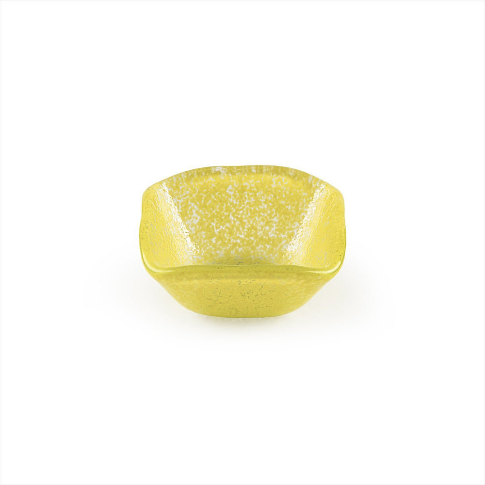 Turgla Fusion Glass 2.25" x 2.25" x h:1.5" 2 oz. Square Yellow Glass Ramekin