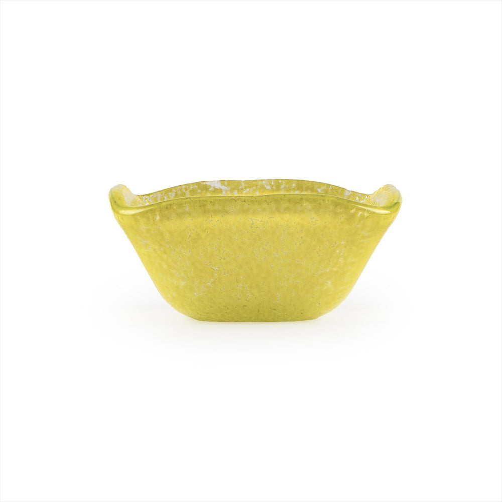 Turgla Fusion Glass 2.25" x 2.25" x h:1.5" 2 oz. Square Yellow Glass Ramekin