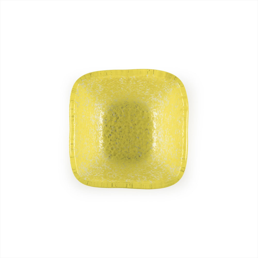 Turgla Fusion Glass 2.25" x 2.25" x h:1.5" 2 oz. Square Yellow Glass Ramekin
