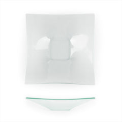 Turgla Fusion Glass 10.75" x 0.5" x h:1.5" 1 oz. Square Clear Glass Deep Plate