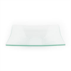 Turgla Fusion Glass 10.75" x 0.5" x h:1.5" 1 oz. Square Clear Glass Deep Plate