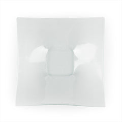 Turgla Fusion Glass 10.75" x 0.5" x h:1.5" 1 oz. Square Clear Glass Deep Plate