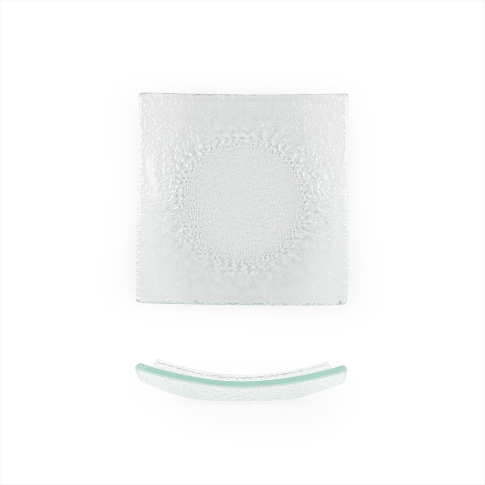 Turgla Fusion Glass 5.75" x 5.75" Square Clear Glass Plate