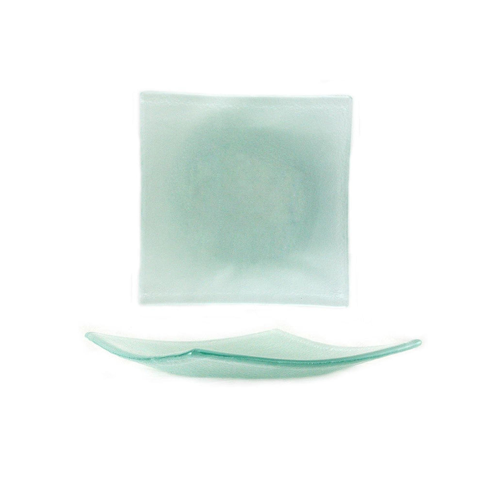 Turgla Fusion Glass 7.75" x 7.75" Square Clear Glass Plate