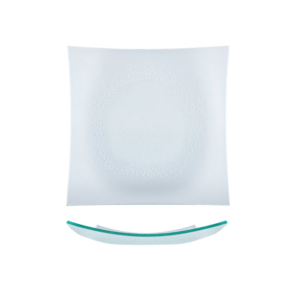 Turgla Fusion Glass 11.5" x 11.5" Square Clear Glass Plate