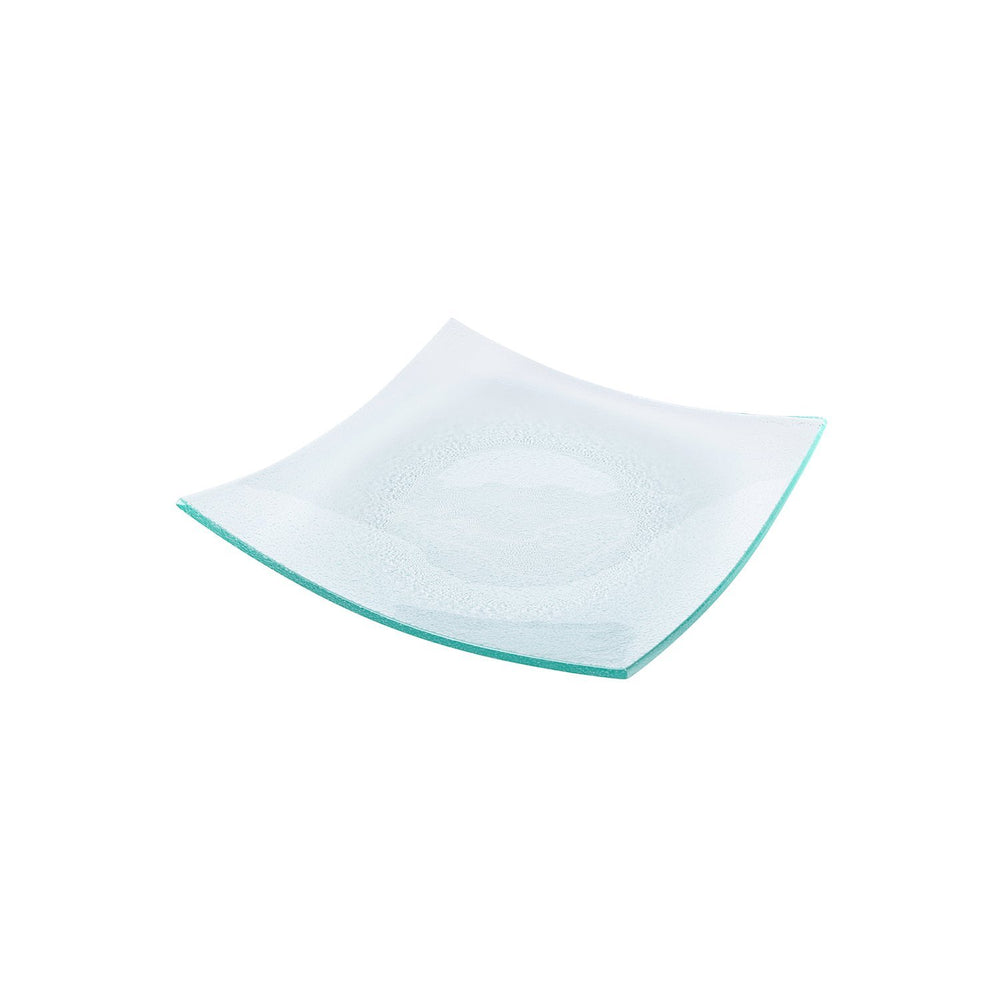 Turgla Fusion Glass 11.5" x 11.5" Square Clear Glass Plate