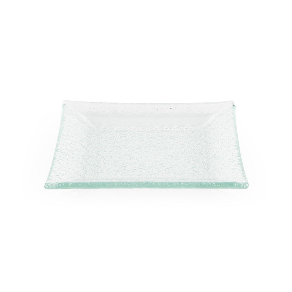 Turgla Fusion Glass 6.25" x 6" Square Clear Glass Plate