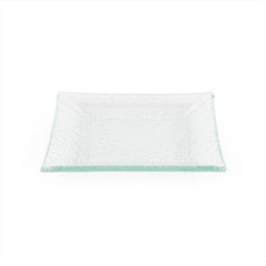 Turgla Fusion Glass 6.25" x 6" Square Clear Glass Plate