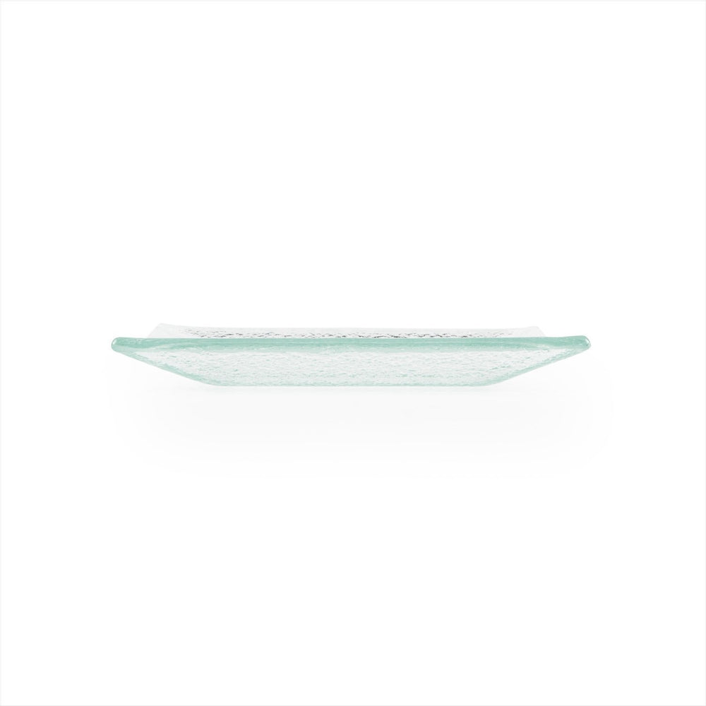 Turgla Fusion Glass 6.25" x 6" Square Clear Glass Plate