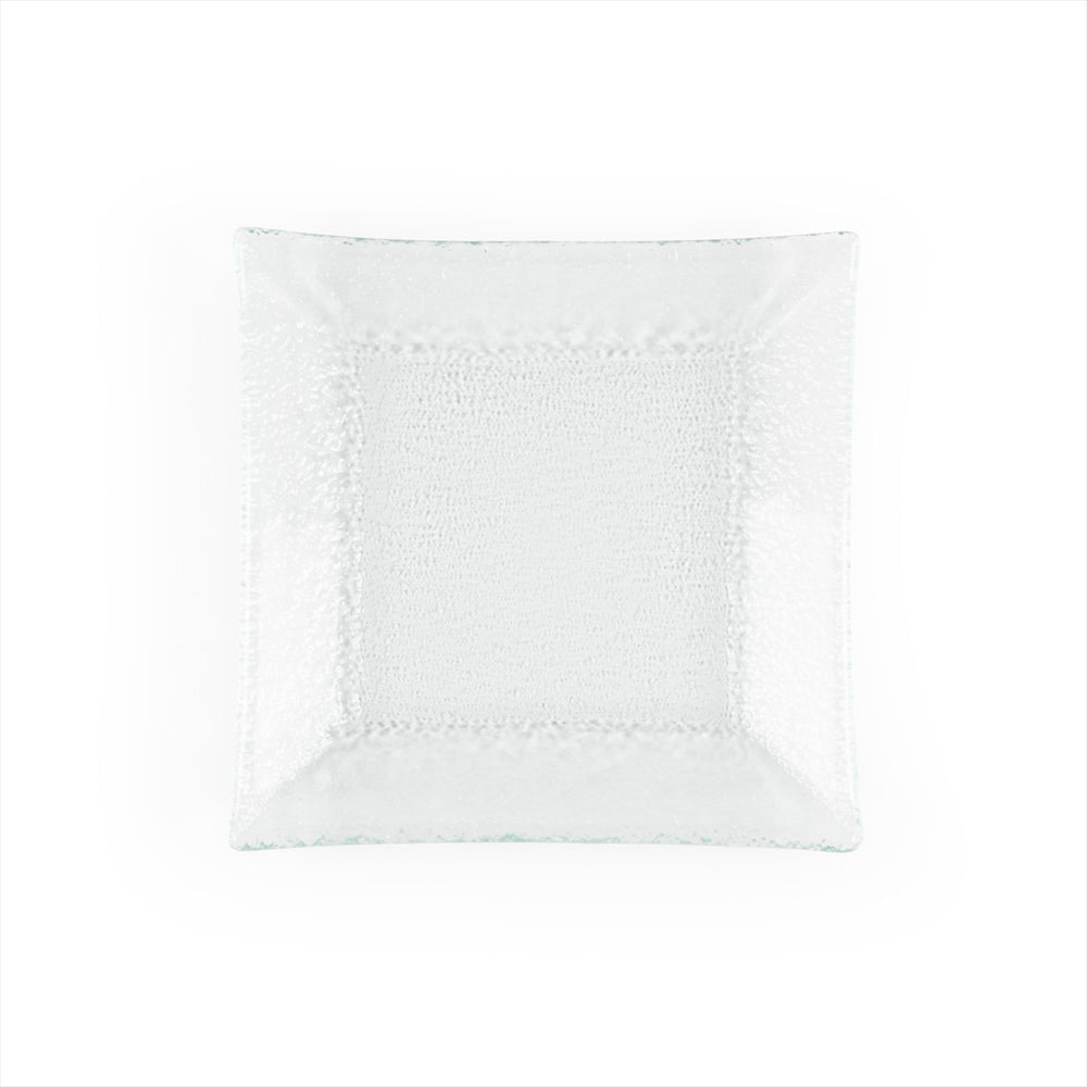 Turgla Fusion Glass 6.25" x 6" Square Clear Glass Plate