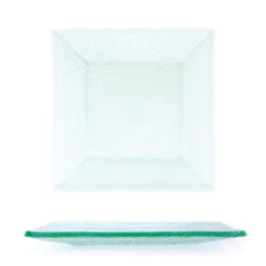 Turgla Fusion Glass 7.75" x 7.75" Square Clear Glass Plate
