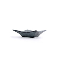 Turgla Fusion Glass 7.5" x 7.5" x h:2" 15 oz. Square Charcoal Glass Deep Plate