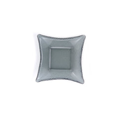 Turgla Fusion Glass 7.5" x 7.5" x h:2" 15 oz. Square Charcoal Glass Deep Plate