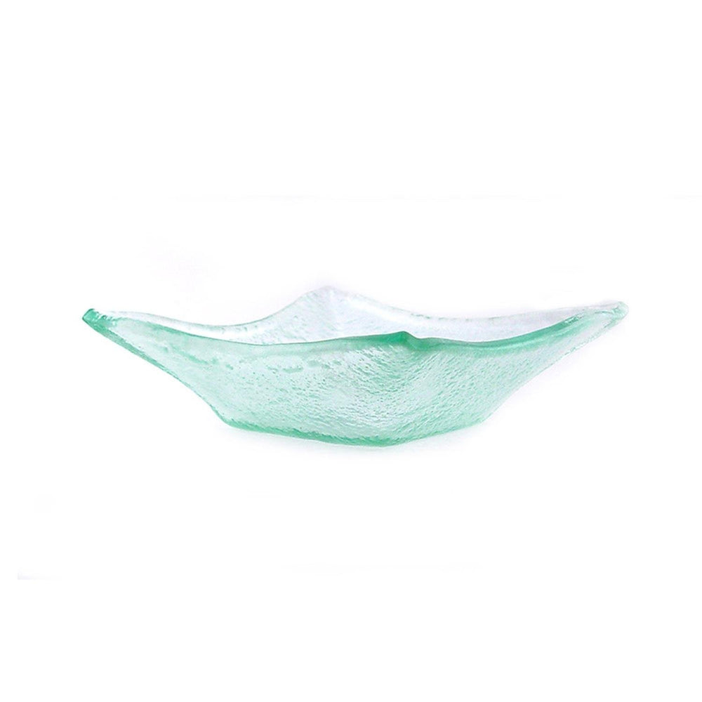 Turgla Fusion Glass 7.5" x 7.5" x h:2" 15 oz. Square Clear Glass Deep Plate