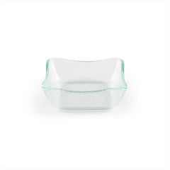 Turgla Fusion Glass 3.5" x 3.5" x h:1.25" 3 oz. Square Clear Glass Deep Plate