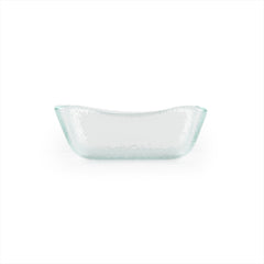 Turgla Fusion Glass 3.5" x 3.5" x h:1.25" 3 oz. Square Clear Glass Deep Plate