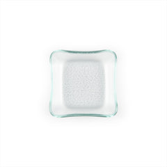 Turgla Fusion Glass 3.5" x 3.5" x h:1.25" 3 oz. Square Clear Glass Deep Plate