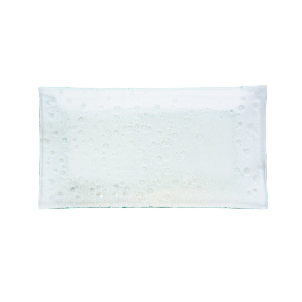 Turgla Fusion Glass 14" x 7" x h:0.75" Rectangular Clear Glass Platter