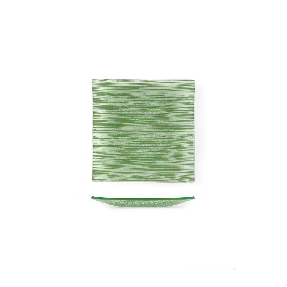 Turgla Fusion Glass 7.75" x 7.75" Square Green Glass Plate