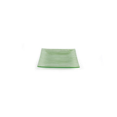 Turgla Fusion Glass 7.75" x 7.75" Square Green Glass Plate