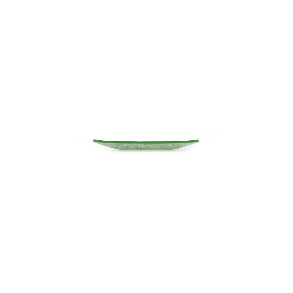 Turgla Fusion Glass 7.75" x 7.75" Square Green Glass Plate